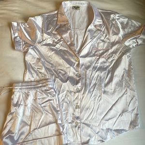 Show Me Your MuMu White Satin Pajama Set